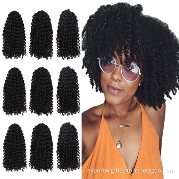 Mali Bob Twist Crochet Hair Kinky Curly Crochet Hair Extensions Solid And Ombre Color 3 Pieces In One Pack Synthetic Fiber